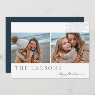 Family Marquee Merry Christmas Two Photo Holiday Card