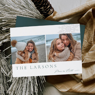 Family Marquee   Peace on Earth Two Photo Holiday Card