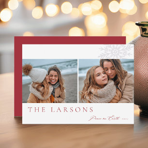 Family Marquee   Peace on Earth Two Photo Holiday Card