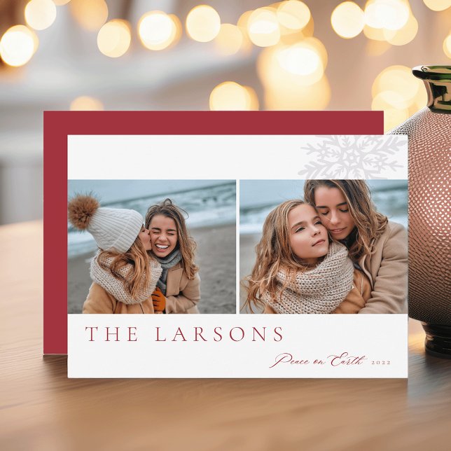 Family Marquee | Peace on Earth Two Photo Holiday Card (Creator Uploaded)