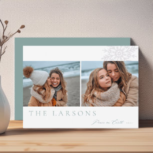 Family Marquee Peace on Earth Two Photo Holiday Card