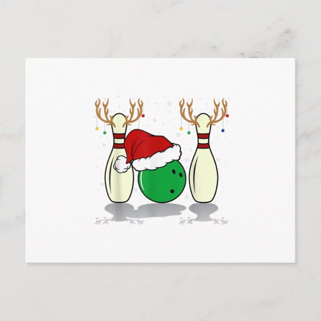 family matching christmas bowling santa xmas holiday postcard (Front)