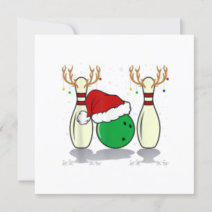 family matching christmas bowling santa xmas invitation