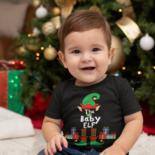 Family Matching Christmas Elf outfit with name  Baby Bodysuit