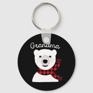 Family Matching Christmas Grandma Plaid Bear Gift  Key Ring