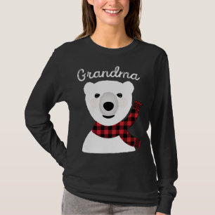 Family Matching Christmas Grandma Plaid Bear T-Shirt