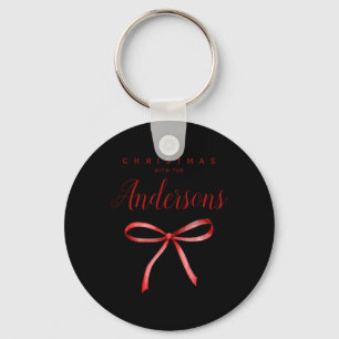 Family Matching Christmas Red Ribbon Baby T Shirt Key Ring