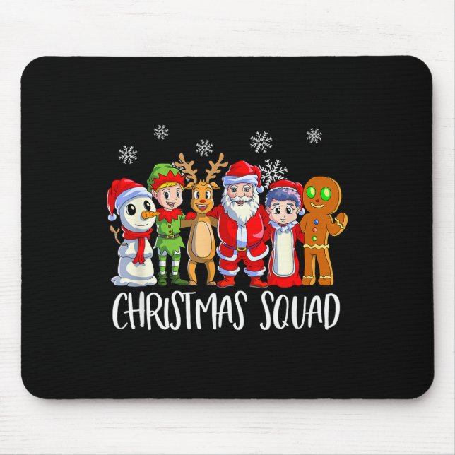Family Matching Christmas Squad Santa Reindeer Elf Mouse Pad (Front)
