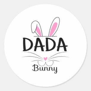 Family Matching Dada Bunny Graphic Easter Costume  Classic Round Sticker