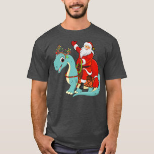 Family Matching Funny Santa Riding Brontosaurus Ch T-Shirt