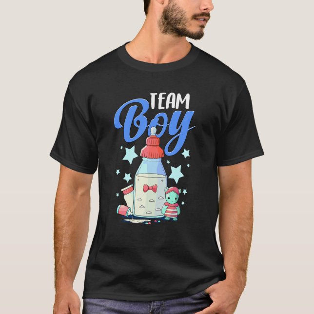 Family Matching Gender Reveal Party Team Boy T-Shirt (Front)