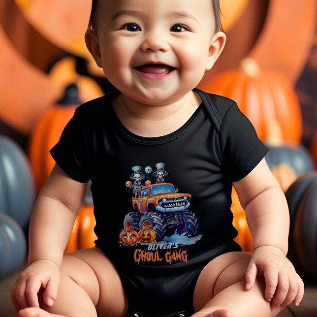 Family Matching Ghoul Gang Skeleton Cute Halloween Baby Bodysuit (Creator Uploaded)