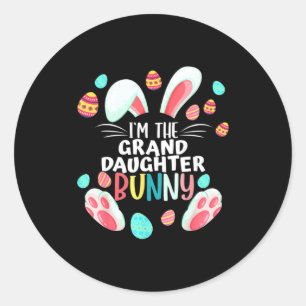 Family Matching Granddaughter Bunny Graphic Easter Classic Round Sticker