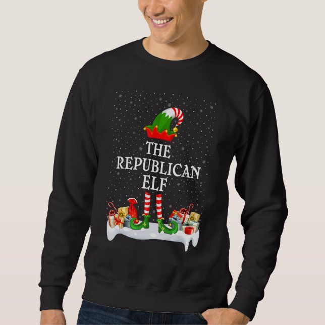 Family Matching Group Christmas The Republican Elf Sweatshirt (Front)