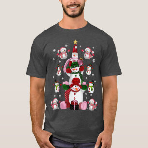 Family Matching Group Set Kids Cute Snowmen Christ T-Shirt