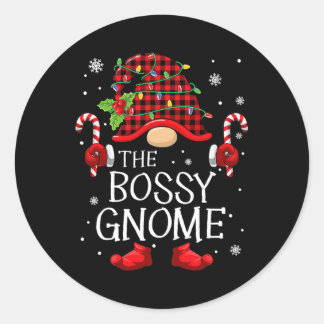 Family Matching Group The Bossy Gnome Christmas  Classic Round Sticker