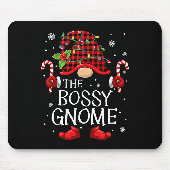 Family Matching Group The Bossy Gnome Christmas  Mouse Pad (Front)