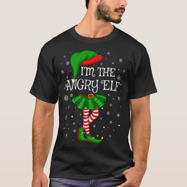 Family Matching I'm The Angry Elf Christmas T-Shirt (Front)