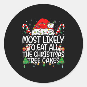 Family Matching Most Likely To Eat All The Christm Classic Round Sticker