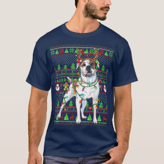 Family Matching Reindeer Ugly American Bulldog Chr T-Shirt