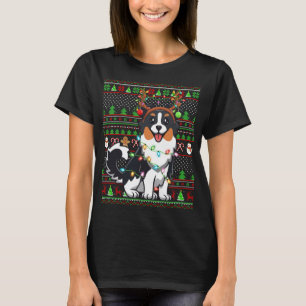 Family Matching Reindeer Ugly Australian Shepherd T-Shirt