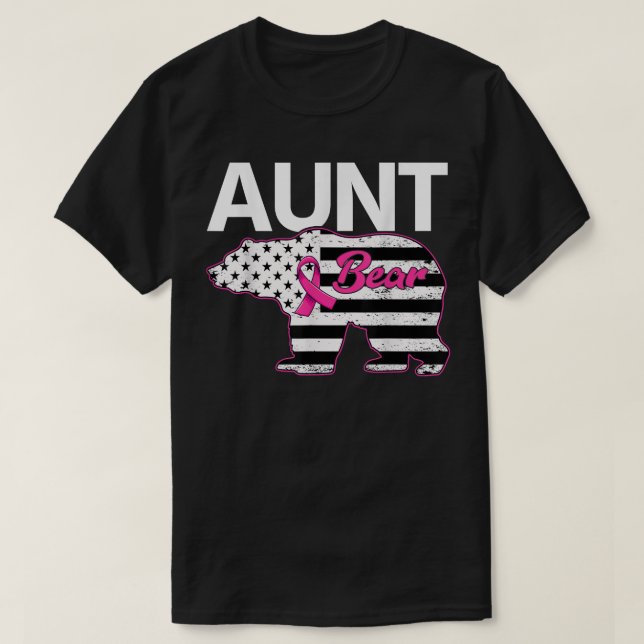 Family Matching Tee Aunt Bear Breast Cancer Awaren (Design Front)