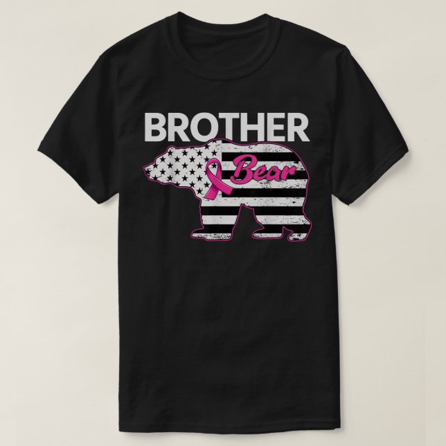 Family Matching Tee Brother Bear Breast Cancer Awa (Design Front)