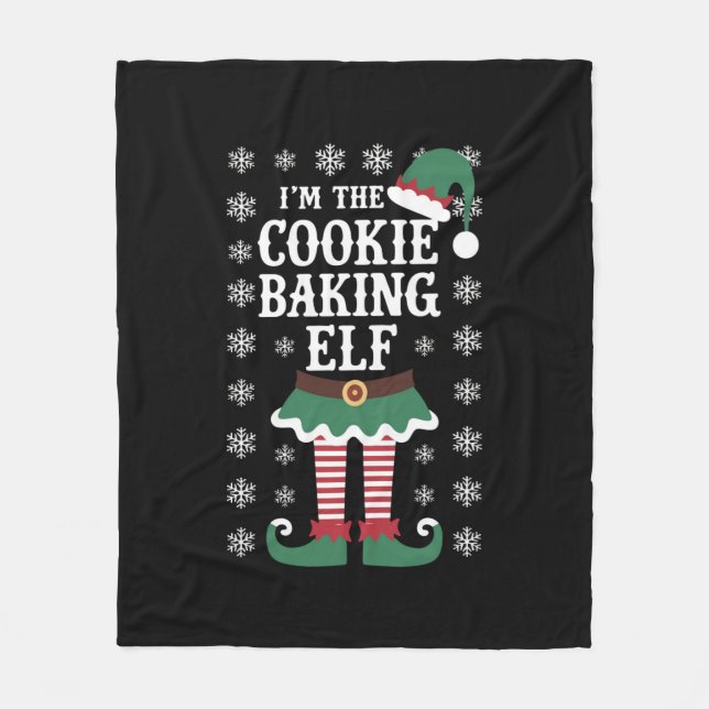 Family Matching The Cookie Baking Elf Christmas Fleece Blanket (Front)