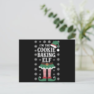 Family Matching The Cookie Baking Elf Christmas Holiday Postcard