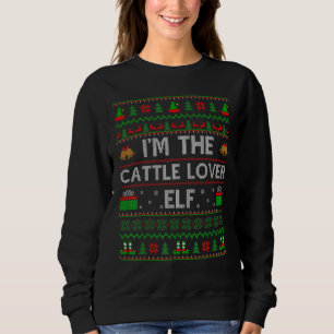 Family Matching Ugly I'm The Cattle Elf Christmas Sweatshirt
