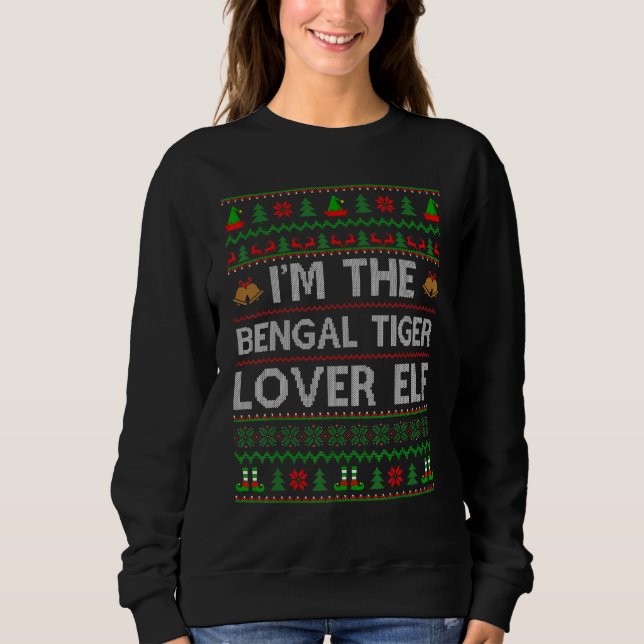 Family Matching Ugly The Bengal Tiger  Elf Christm Sweatshirt (Front)