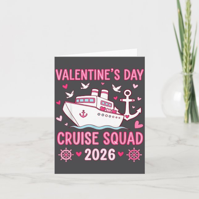 Family Matching Valentines Day Family Cruise Squad Card (Front)