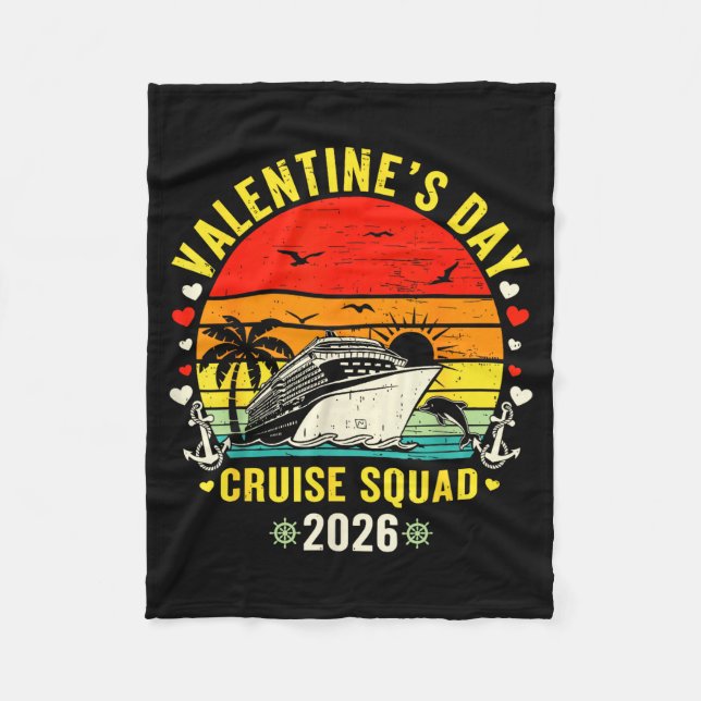 Family Matching Valentines Day For Couples Cruise  Fleece Blanket (Front)