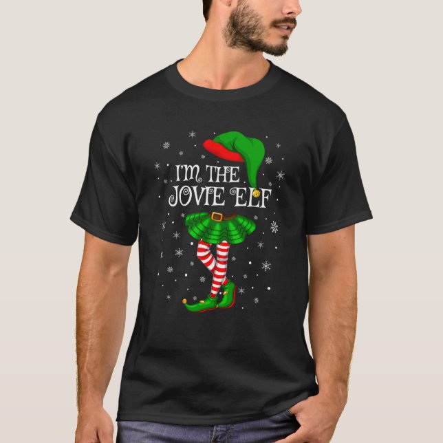 Family Matching Women Girls I m The Jovie Elf Chri T-Shirt (Front)