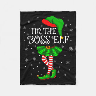 Family Matching Women Girls I'm The Boss Elf Chris Fleece Blanket