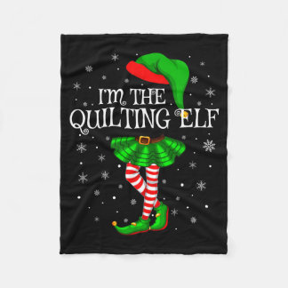 Family Matching Women Girls I'm The Quilting Elf C Fleece Blanket