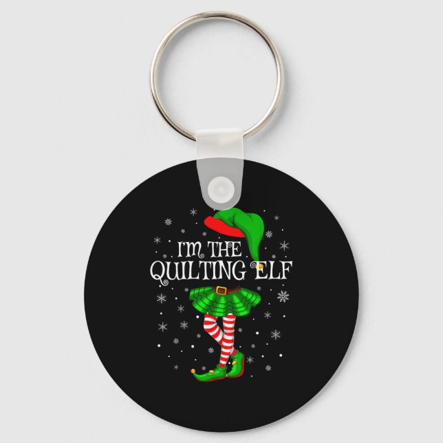 Family Matching Women Girls I'm The Quilting Elf C Key Ring (Front)