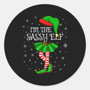 Family Matching Women Girls I'm The Sy Elf Christm Classic Round Sticker