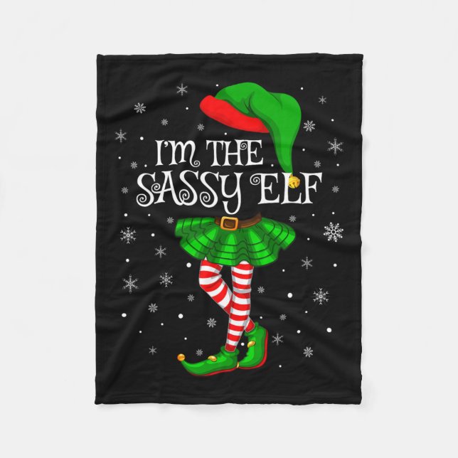 Family Matching Women Girls I'm The Sy Elf Christm Fleece Blanket (Front)