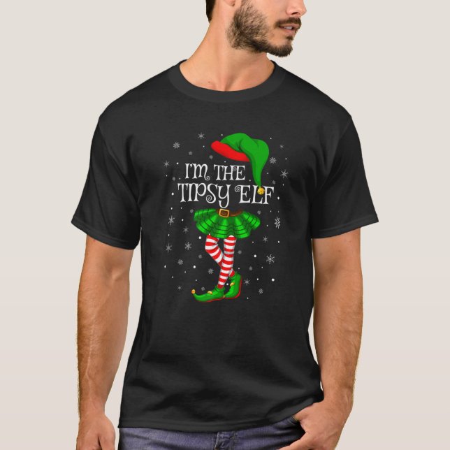 Family Matching Women Girls I'm The Tipsy Elf Chri T-Shirt (Front)