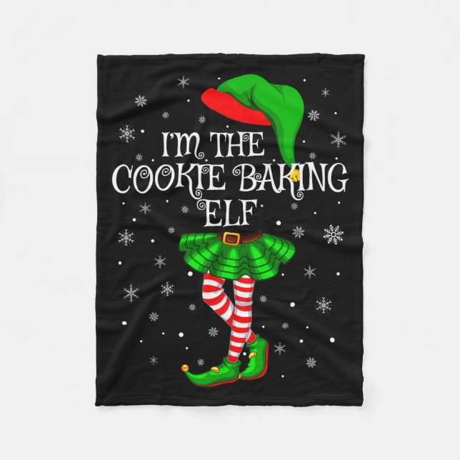 Family Matching Women Girls The Cookie Baking Elf  Fleece Blanket (Front)