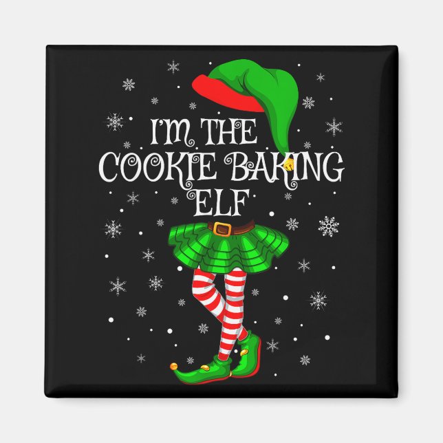 Family Matching Women Girls The Cookie Baking Elf  Magnet (Front)
