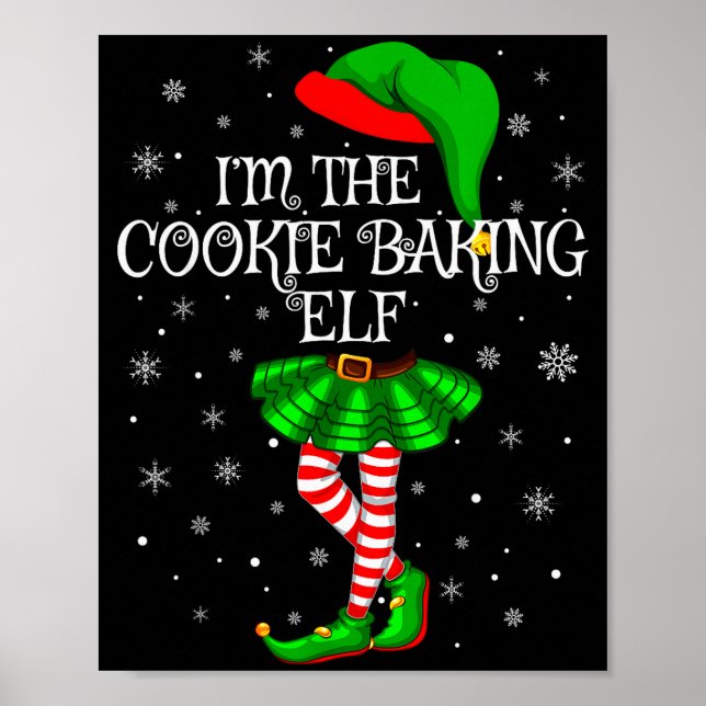Family Matching Women Girls The Cookie Baking Elf  Poster (Front)