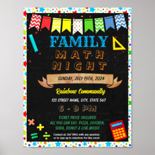Family Math Night event template Poster