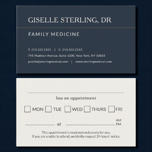 Family Medicine Doctor Office Appointment Reminder Business Card