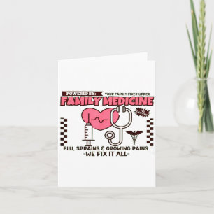 Family Medicine Retro Family Physician Doctor Gift Card
