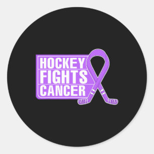 Family Member Support Hockey Fights Cancer Awarene Classic Round Sticker