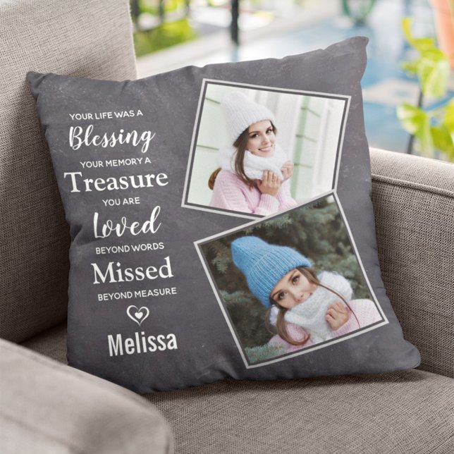 Family Memorial Remembrance Keepsake Photo Cushion (Creator Uploaded)