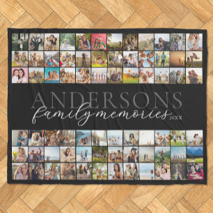 Family Memories Personalised 72 Photo Collage Fleece Blanket