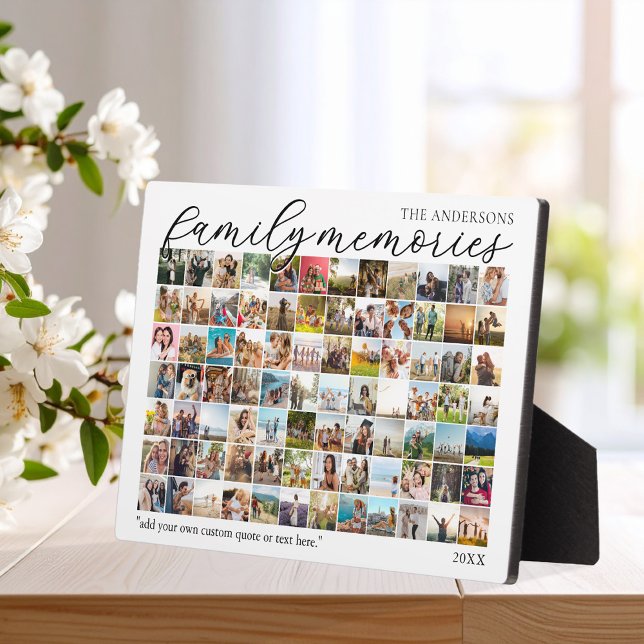 Family Memories Personalised 84 Picture Collage Plaque (Creator Uploaded)